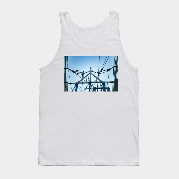 Boat on a Boat-tailed Grackle Tank Top by KensLensDesigns